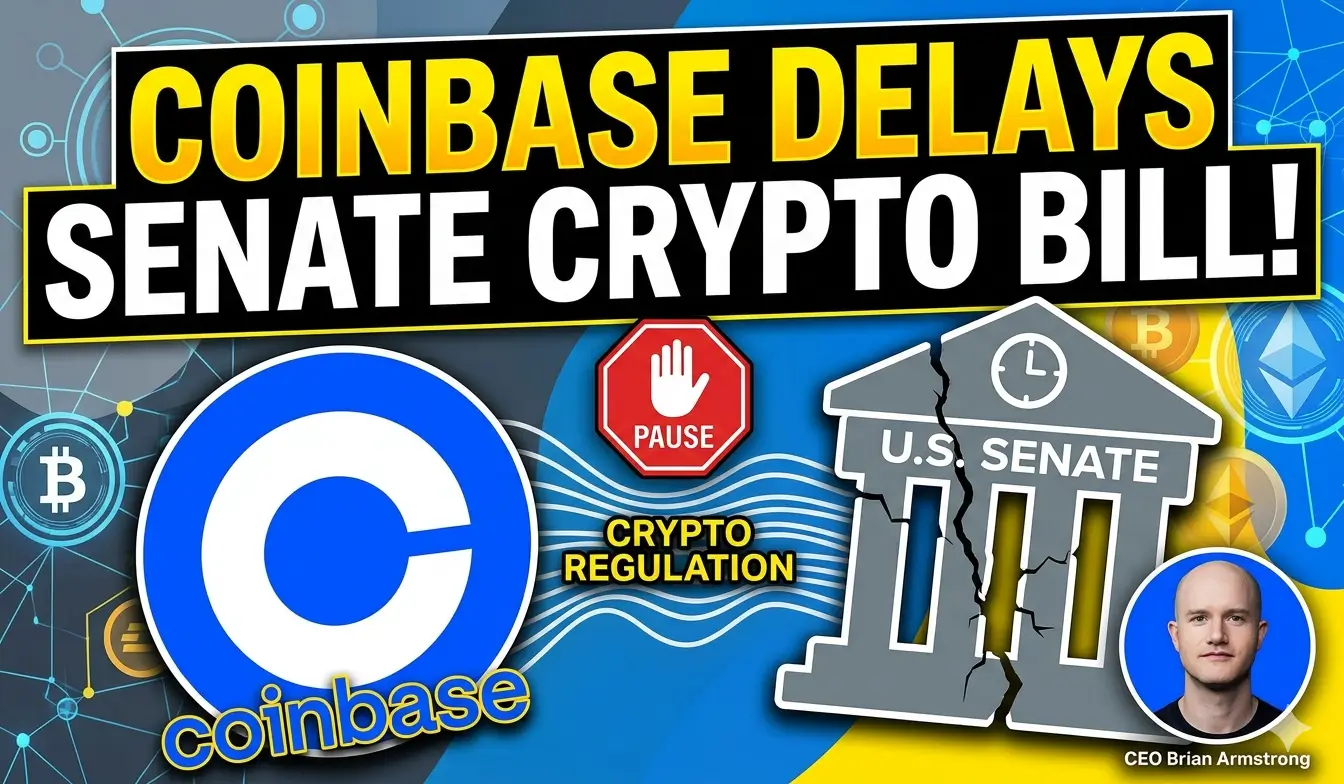 Illustration for Coinbase support withdrawal for the CLARITY Act